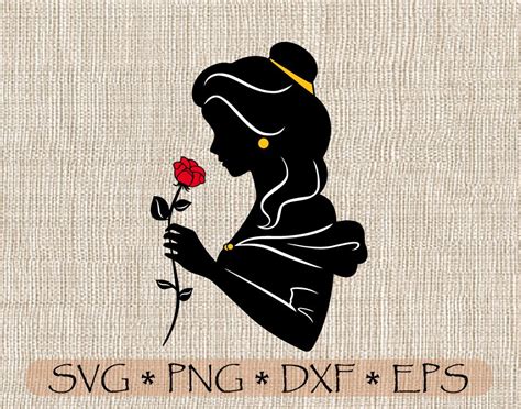 Svg Png Pdf Princess Belle Enchanted Rose Beauty And The Beast Etsy