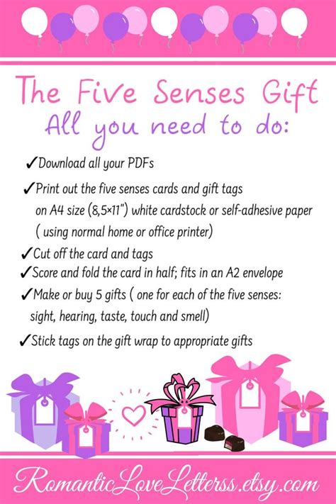 I remembered one of the books we checked out from the library would be a perfect conversation starter on these questions. 5 Senses Gift Tags Care Package For Her Romantic Gifts For Her | Etsy in 2020 | Love cards for ...