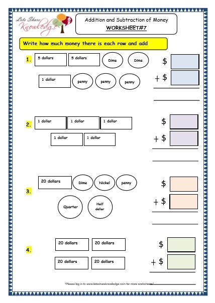 These grade 3 math worksheets are made up of vertical subtraction questions, where the math questions are written top to bottom. Worksheet On Money For Grade 3 | schematic and wiring diagram