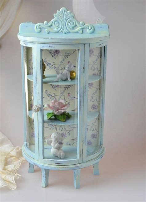 Shop our selection of display curio cabinets for any wall or corner. Shabby Chic Small Glass Display Case Display Curio by ...