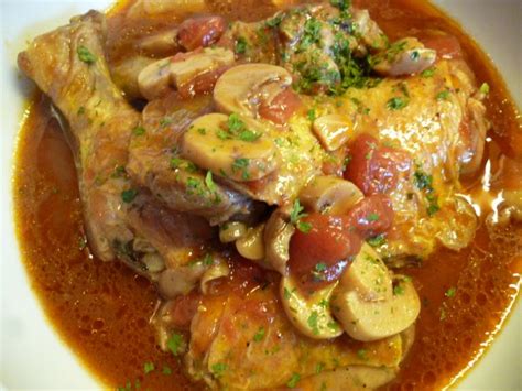 Cuisses De Poulet Chasseur Au Vin Rouge Les Bons Restaurants