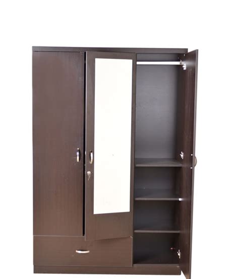Premium quality hardware for longevity. HomeTown Utsav 3 Door Wardrobe With Mirror: Buy Online at ...