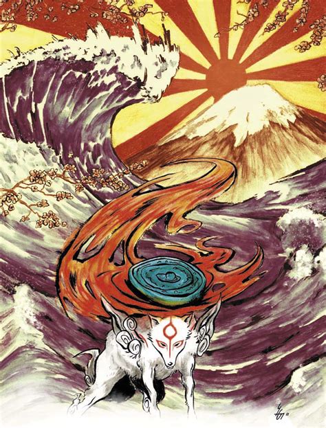 Okami In Bloom By Yaguete Watercolor And Pencil Fan Art Of Clover Studio