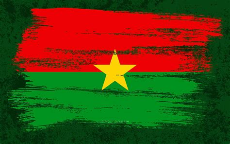 4k Free Download Flag Of Burkina Faso Grunge Flags African