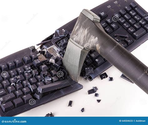 Smashed Keyboard Stock Image Image Of Interface Anxiety 64504633