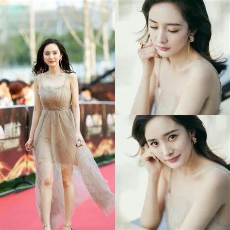 Yang Mi Fashion Dresses Shoulder Dress