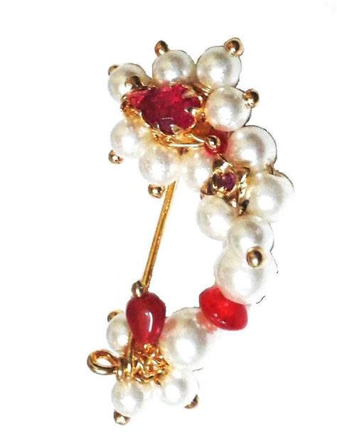 Buy Nath Medium Clip On Maharashtrian Nose Ring Of Special White Pearl