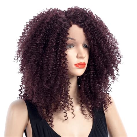 Aliexpress Buy Elegant Muses Afro Curly Synthetic Lace Front Wigs
