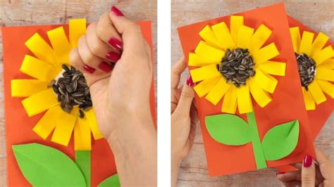 Paper Crafts For Kids Paper Loops Sunflower Craft With Seeds