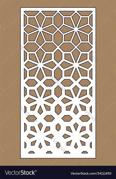 Cnc Decorative Pattern Jali Design Interior Vector Image