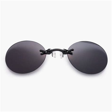 Baif Sunglasses Clip On Nose Sunglasses Men Matrix Morpheus Rimless Sun Glasses Round Glasses
