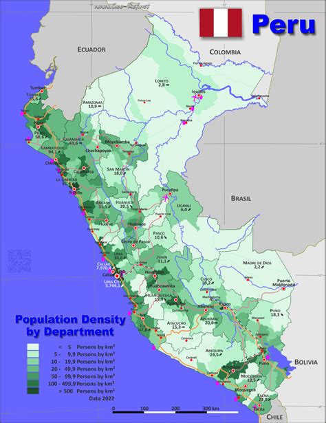 Map Peru Popultion Density By Administrative Division