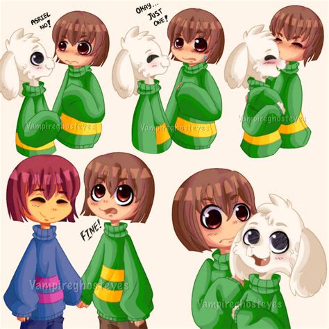 Asriel Chara And Frisk By Vampireghosteyesvc On Deviantart