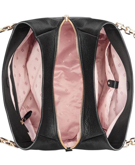 Kate Spade Hailey Large Leather Shoulder Bag In Blackgold Black Lyst