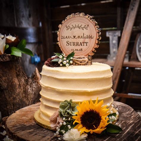 Natural Wood Rustic Wedding Cake Topper Shop Sweethomewoods Com Wood Cake Topper Wedding