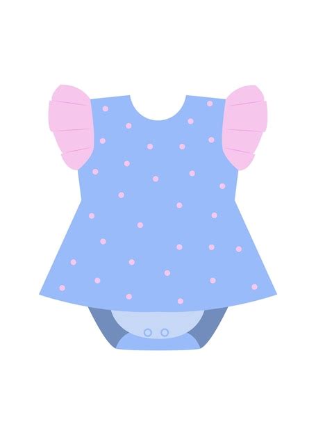 Premium Vector Blue Bodysuit With Pink Polka Dots For Baby Girl