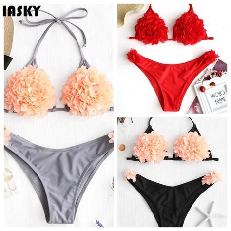 Buy Iasky 2018 Sexy Bikini Women Swimsuit 3d Flowers