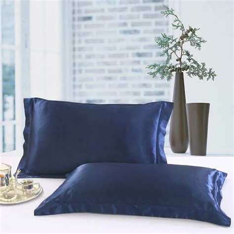 2pcs Pure Silk Pillow Cases Rectangle Silky Soft Bedding Pillowcase Luxury Smooth Satin Pillow