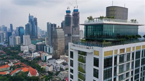 Rooftop Terrace On The Roof Of High Rise Apartment Building In Jakarta