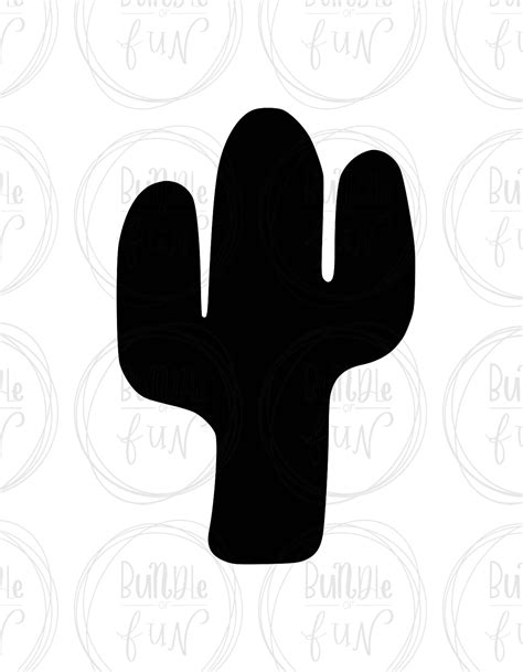 Cactus Silhouette Vector Image With Svg Eps Pdf Png Pdf Etsy