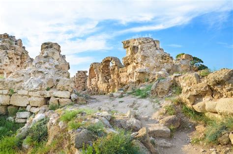 Walls Ruins Of Ancient Greek City State Salamis In Northern Cyprus