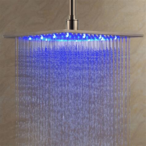 16 Inch Led Shower Head Square Stainless Steel Rain Shower Head