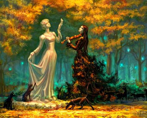 Music Played Fantasy Statue Music Forests Woman Hd Wallpaper Peakpx