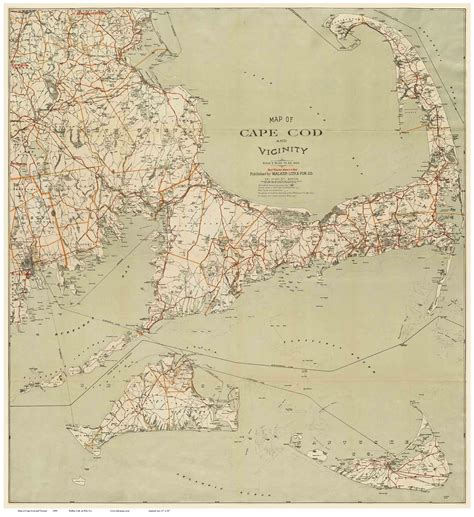 Old Map Of Cape Cod 1909 Walker Reprint