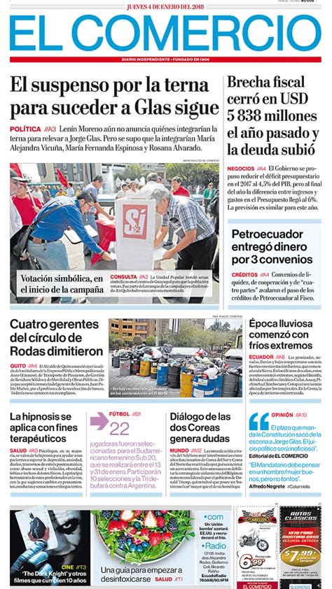 El Comercio Ecuador Jueves 04 De Enero De 2018 Infobae
