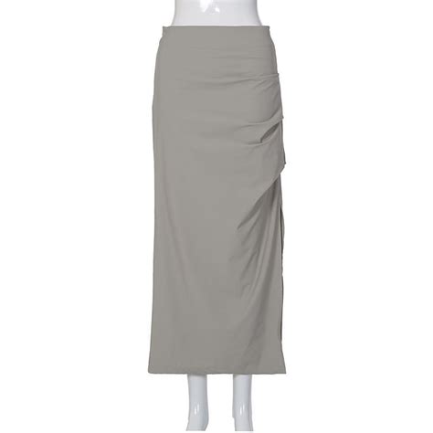 Fold Split High Waist Mid Length Skirt In 2023 Skirts Mid Length Skirts Skirts Midi High Waisted