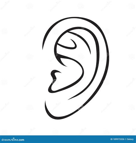 Ear Outline Icon Stock Vector Illustration Of Clipart 189973326