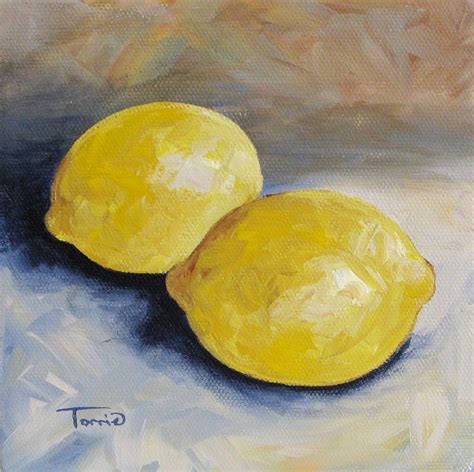 Torrie Smiley Original Works Of Art Two Lemons ~ Small Still Life