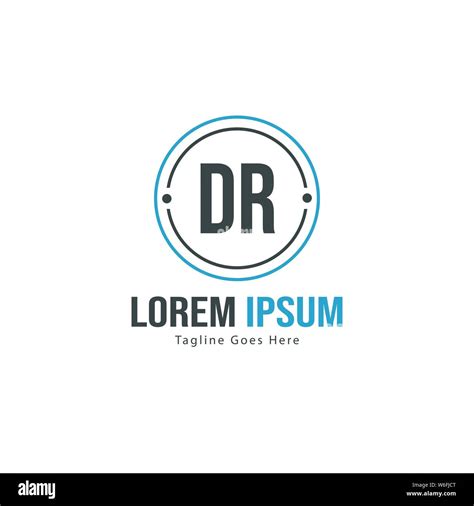 Initial Dr Logo Template With Modern Frame Minimalist Dr Letter Logo