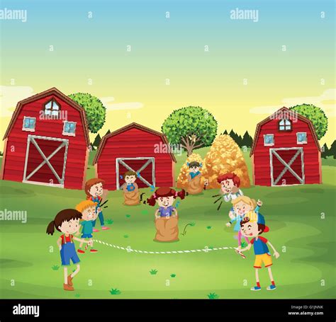 Children Playing Game Stock Vector Images Alamy