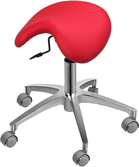Buoqua Red Saddle Stool Massage Chair Adjustable Swivel Hydraulic Gas