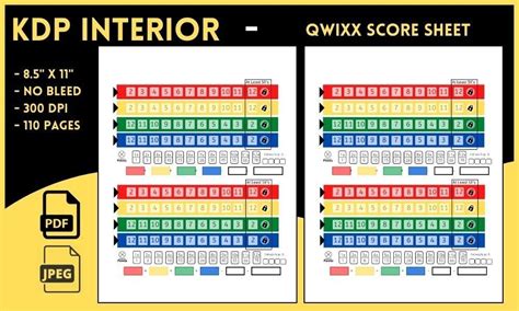 Qwixx Score Pads Kdp Interior Afbeelding Door Salah Eddine · Creative