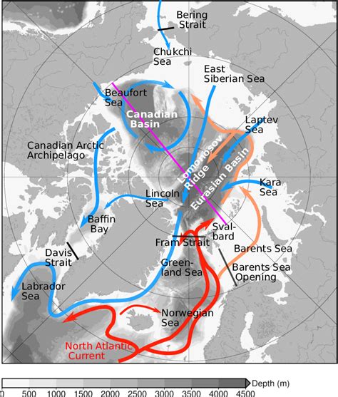 Schematic Of Main Ocean Circulations In The Pan Arctic Ocean The