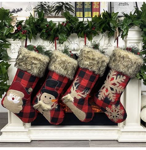 Large Christmas Stockings Christmas Hanging Sock Santa Snowman