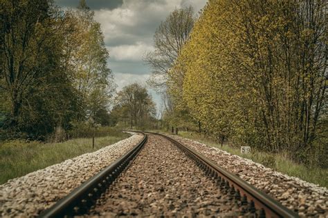 Free Images Landscape Tree Forest Track Railway Field Sunlight