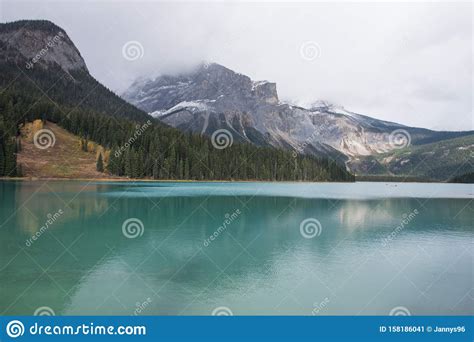 Mountains At Emerald Lake In Yoho National Park Canada Stock Image
