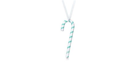 Candy Cane Ornament In Bone China With Tiffany Blue Accents Tiffany