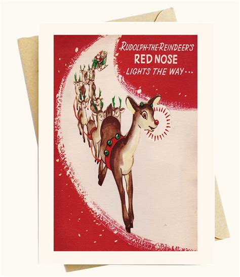 Vintage Rudolph Red Nose Reindeer Christmas Cards Wholesale