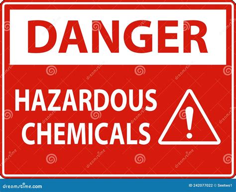 Danger Hazardous Chemicals Sign On White Background Stock Vector