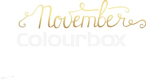 November Month Lettering Calligraphy Stock Vector Colourbox