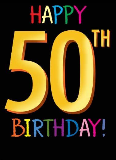 50th Funny Birthday 50th Birthday A Birthday Card Saying Happy 50th