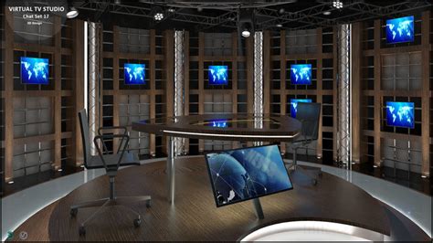 Virtual Tv Studio Chat 3d Model 17