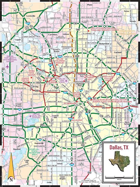 Map Of Dallas Street Streets Roads And Highways Of Dallas