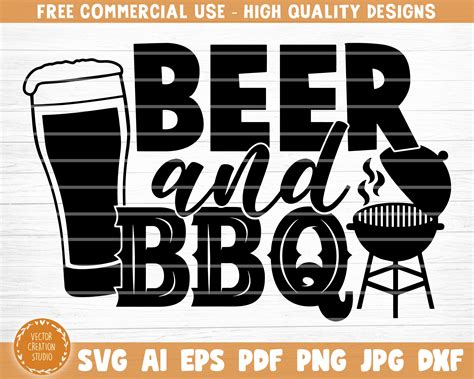 Beer And Barbecue Svg File Vector Printable Clipart Funny Etsy