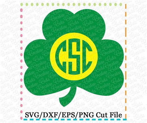 Clover Shamrock Monogram Svg Cutting File St Patricks Svg St Etsy