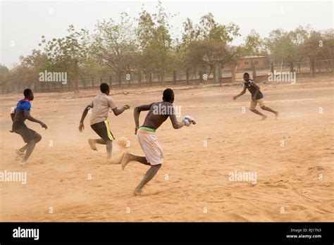 Yako Burkina Faso Boys Playing Football After School Stock Photo Alamy
